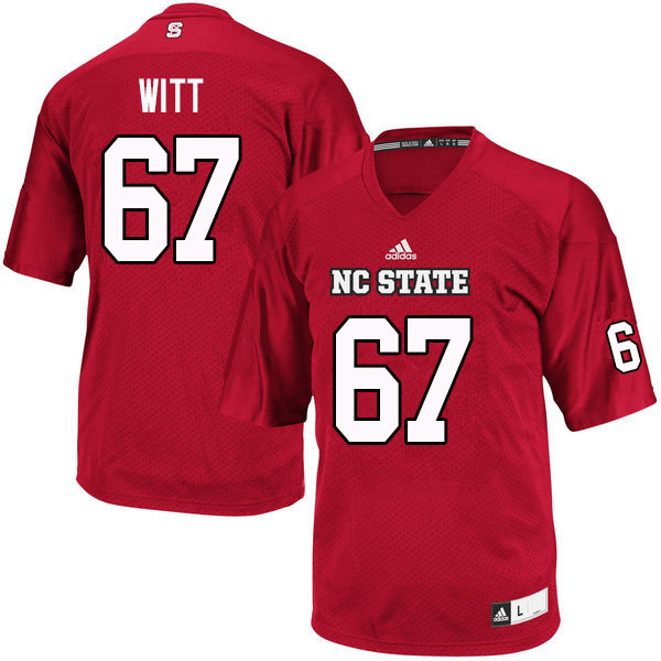Men #67 Justin Witt NC State Wolfpack College Football Jerseys Sale-Red